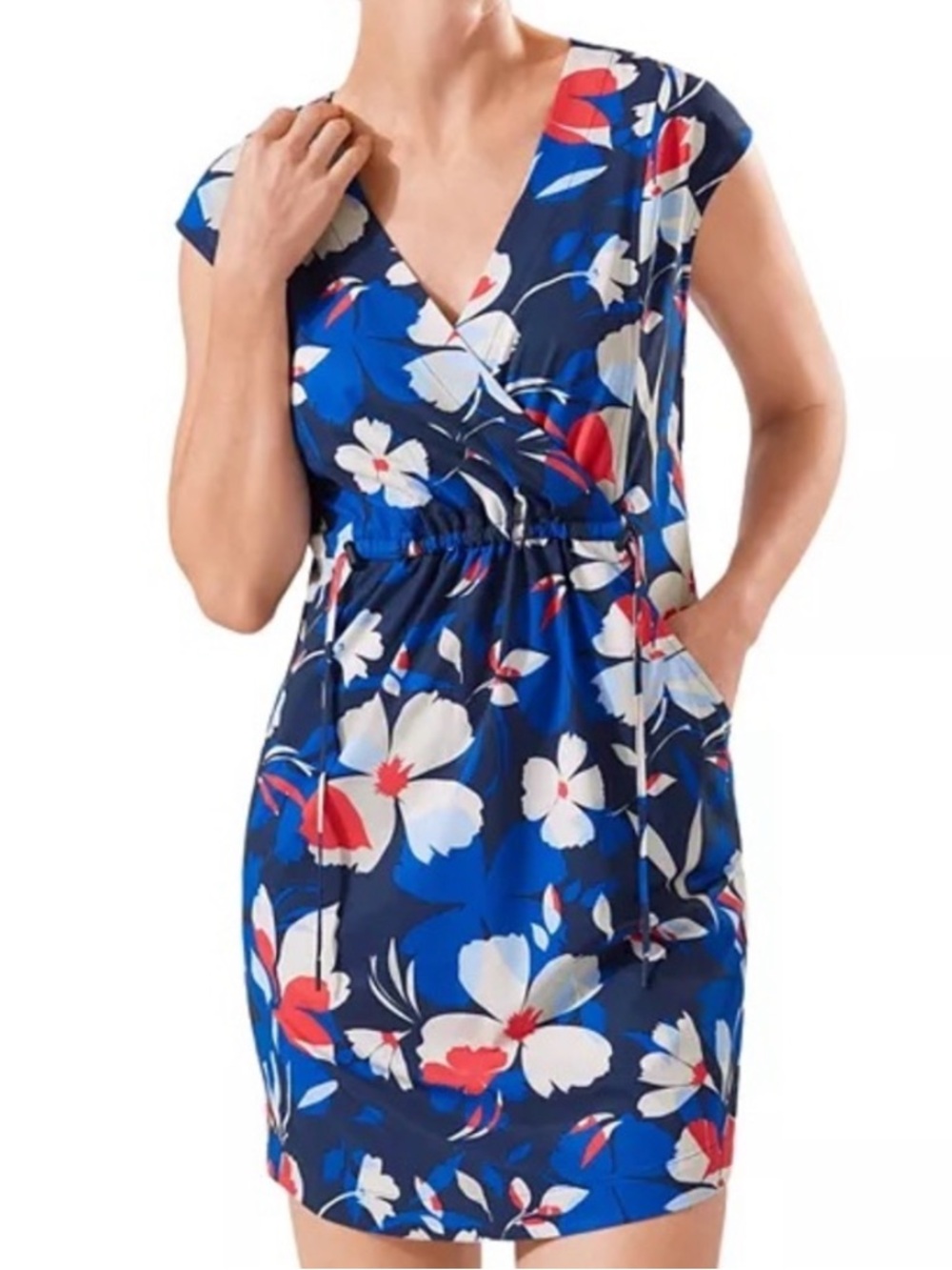 Tommy Bahama Alicia Flower Island Zone Dress Sz XS Tropical Floral Print Summer